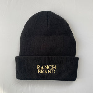 Beanie Tuque | Black & Black Flap | Gold Logo