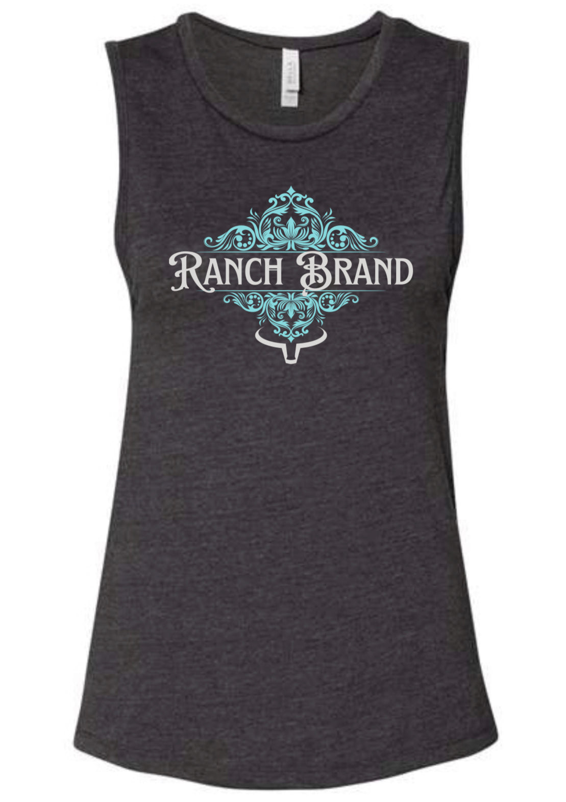 Ranch Brand | Camisole Muscle Tank Floral Femme | Gris & Turquoise