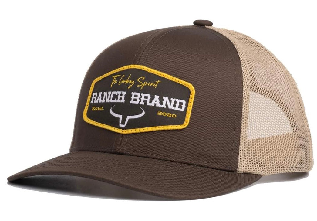 Ranch Patch | Brun &amp; Mesh Beige | Logo jaune