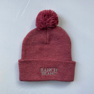 Beanie with Pompom | Rouge Cardinal & Rabat Rouge Cardinal | Silver Logo