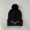 Tuque à Pompon | Noir & Rabat Noir | Logo Silver