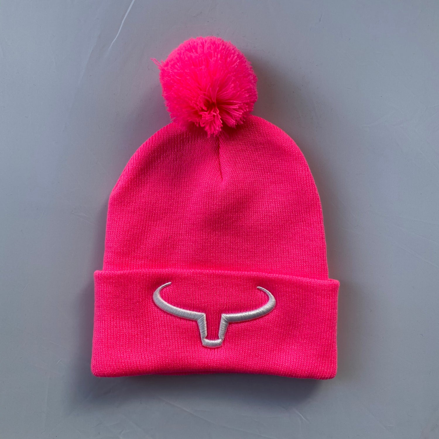 Pompom Hat | Pink &amp; Pink Fold | Logo Silver